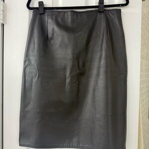 Black Leather Pencil Skirt Firenze Santa Barbara Midi Skirt 14 8 Holiday Vintage